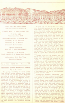 The B.C. Mountaineer 1924 June cover